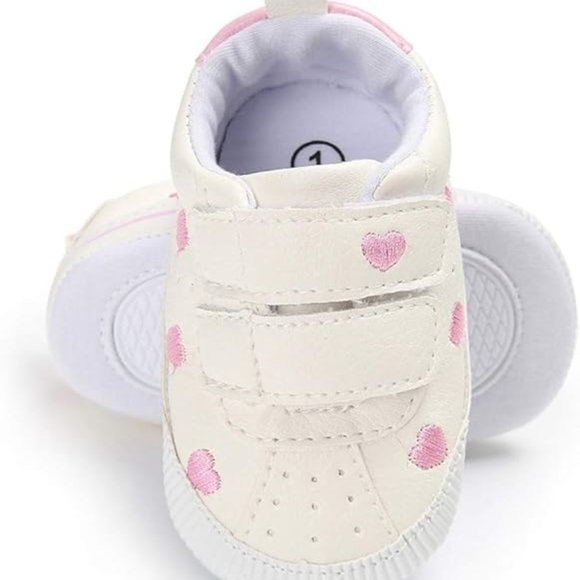 Adorable Pink Heart Infant Sneakers - Perfect for Your Little Fashionista! - Picture 4 of 7